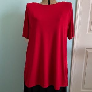 J Jill Red Tunic EUC SZ LARGE